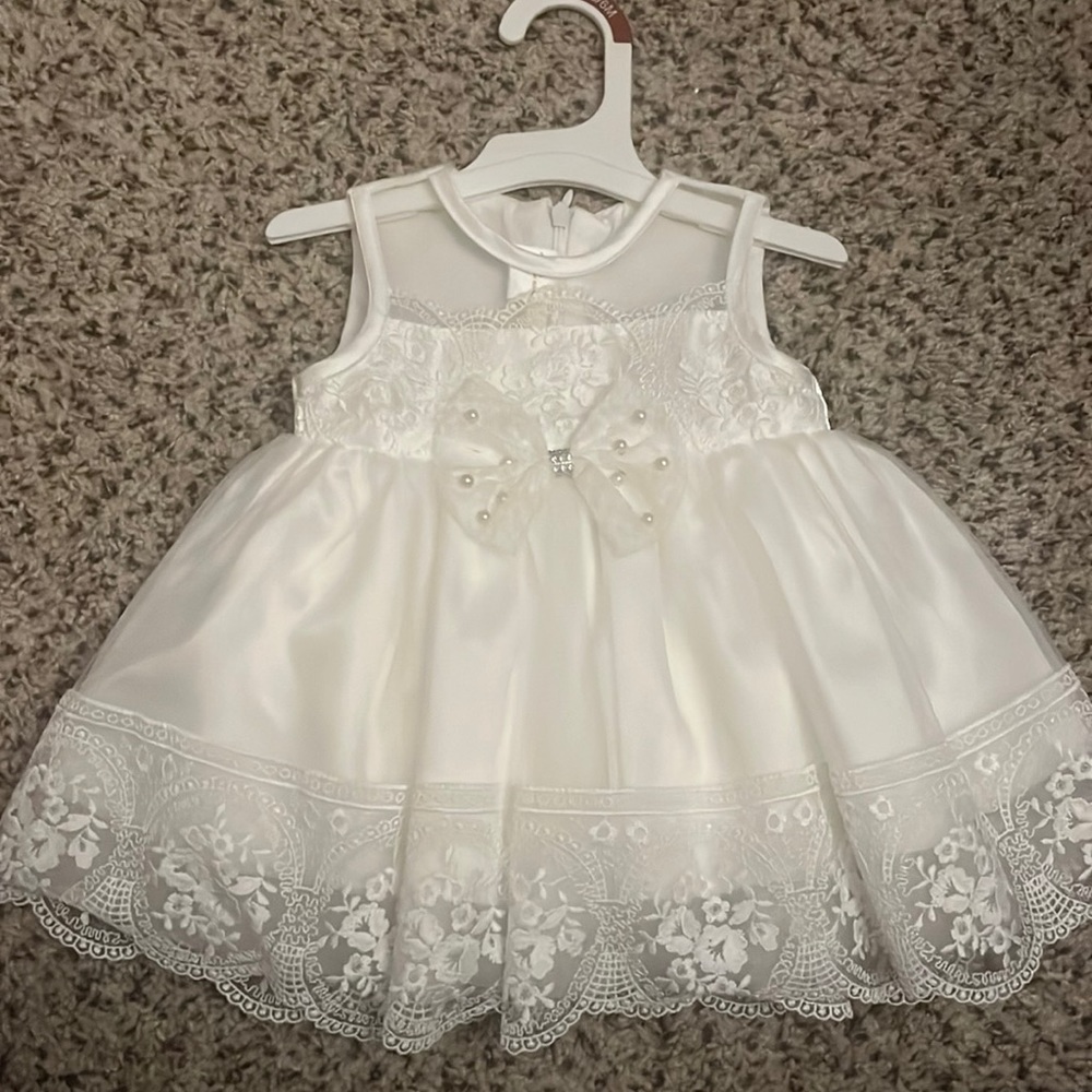 0-3 month christening dress and cute shoes